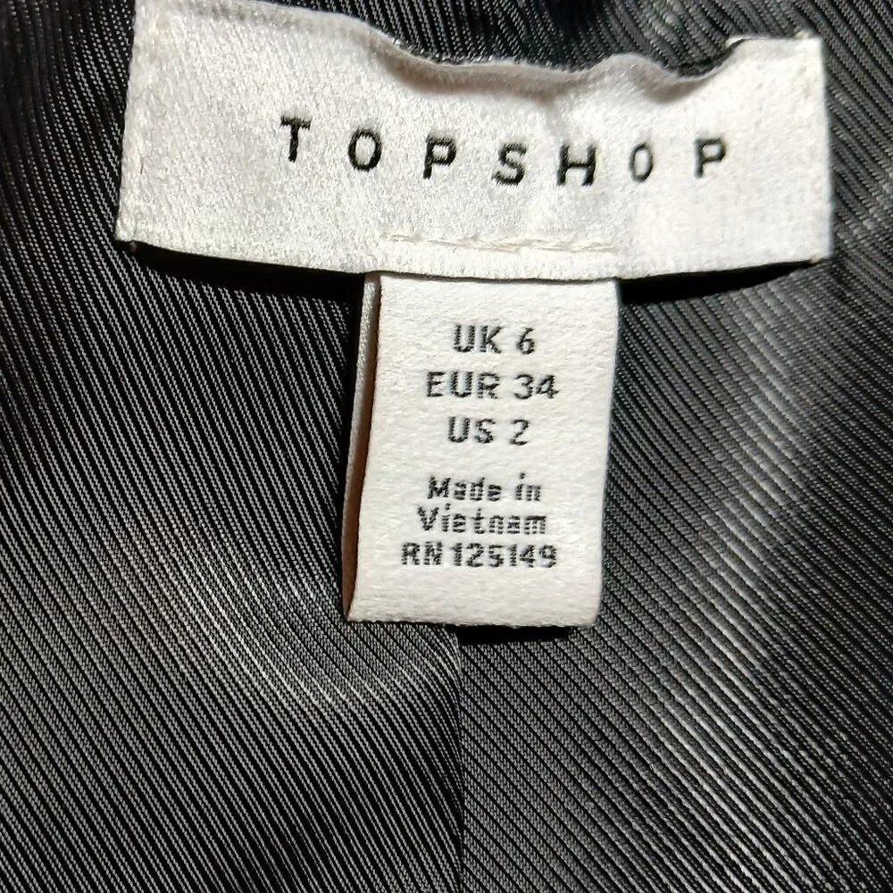 TOPSHOP Black Longline Dress Coat 2 - Picture 5 of 10